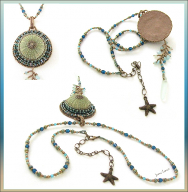 Sea Urchin Necklace on Beaded Chain