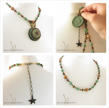 Sea Urchin Necklace on Removable Beaded Chain