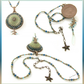 Sea Urchin Necklace on Beaded Chain