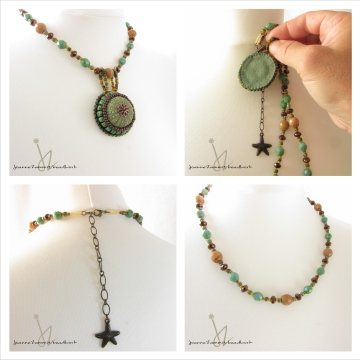 Sea Urchin Necklace on Removable Beaded Chain